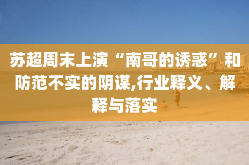 蘇超周末上演“南哥的誘惑”和防范不實(shí)的陰謀,行業(yè)釋義、解釋與落實(shí)