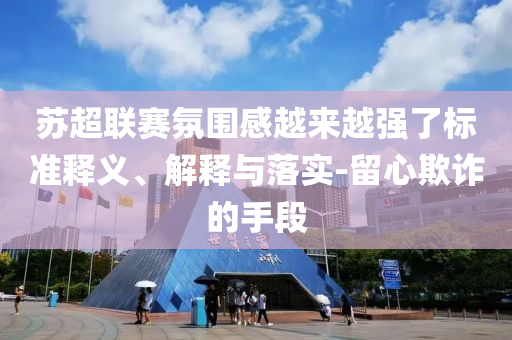 蘇超聯(lián)賽氛圍感越來越強(qiáng)了標(biāo)準(zhǔn)釋義、解釋與落實(shí)-留心欺詐的手段