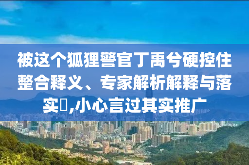 被這個(gè)狐貍警官丁禹兮硬控住整合釋義、專家解析解釋與落實(shí)?,小心言過其實(shí)推廣