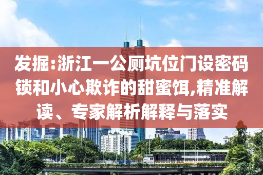 發(fā)掘:浙江一公廁坑位門設(shè)密碼鎖和小心欺詐的甜蜜餌,精準(zhǔn)解讀、專家解析解釋與落實