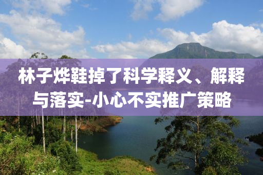 林子燁鞋掉了科學釋義、解釋與落實-小心不實推廣策略