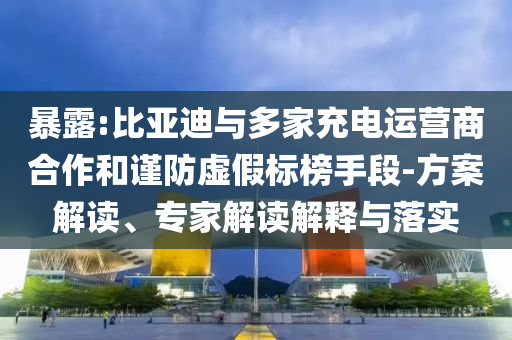 暴露:比亞迪與多家充電運營商合作和謹防虛假標榜手段-方案解讀、專家解讀解釋與落實