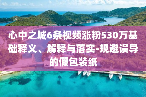 心中之城6條視頻漲粉530萬(wàn)基礎(chǔ)釋義、解釋與落實(shí)-規(guī)避誤導(dǎo)的假包裝紙