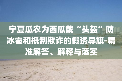 寧夏瓜農(nóng)為西瓜戴“頭盔”防冰雹和抵制欺詐的假誘導(dǎo)旗-精準(zhǔn)解答、解釋與落實