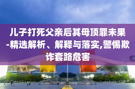 兒子打死父親后其母頂罪未果-精選解析、解釋與落實(shí),警惕欺詐套路危害