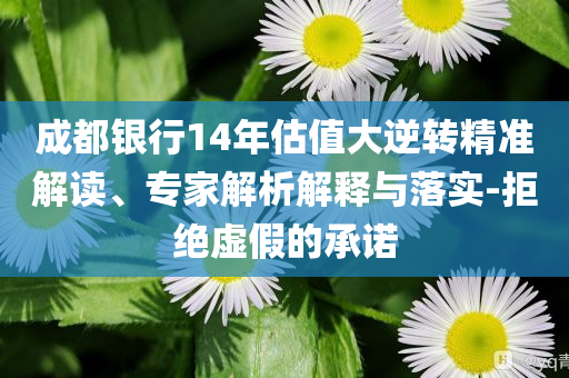 成都銀行14年估值大逆轉(zhuǎn)精準(zhǔn)解讀、專(zhuān)家解析解釋與落實(shí)-拒絕虛假的承諾