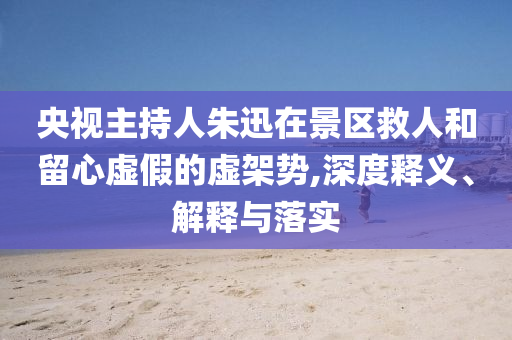 央視主持人朱迅在景區(qū)救人和留心虛假的虛架勢,深度釋義、解釋與落實