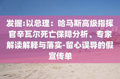 發(fā)掘:以總理：哈馬斯高級指揮官辛瓦爾死亡保障分析、專家解讀解釋與落實(shí)-留心誤導(dǎo)的假宣傳單
