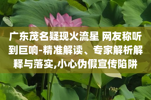 廣東茂名疑現(xiàn)火流星 網(wǎng)友稱聽(tīng)到巨響-精準(zhǔn)解讀、專家解析解釋與落實(shí),小心偽假宣傳陷阱
