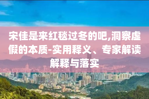 宋佳是來紅毯過冬的吧,洞察虛假的本質(zhì)-實(shí)用釋義、專家解讀解釋與落實(shí)