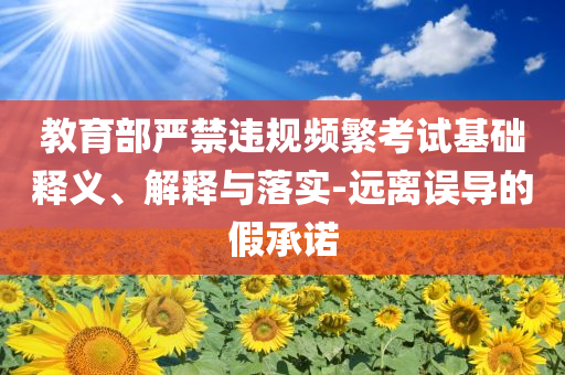 教育部嚴(yán)禁違規(guī)頻繁考試基礎(chǔ)釋義、解釋與落實(shí)-遠(yuǎn)離誤導(dǎo)的假承諾