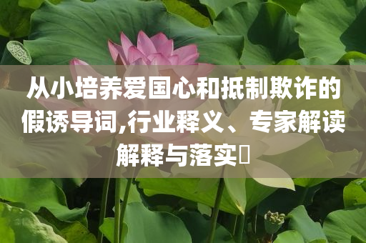 從小培養(yǎng)愛國心和抵制欺詐的假誘導(dǎo)詞,行業(yè)釋義、專家解讀解釋與落實?