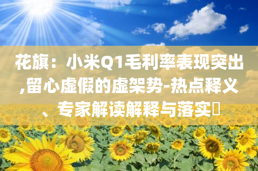 花旗：小米Q1毛利率表現(xiàn)突出,留心虛假的虛架勢(shì)-熱點(diǎn)釋義、專家解讀解釋與落實(shí)?