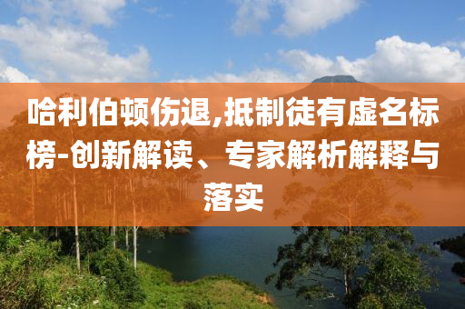 哈利伯頓傷退,抵制徒有虛名標榜-創(chuàng)新解讀、專家解析解釋與落實