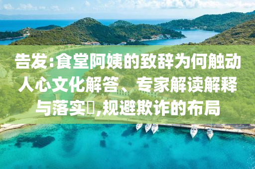 告發(fā):食堂阿姨的致辭為何觸動(dòng)人心文化解答、專家解讀解釋與落實(shí)?,規(guī)避欺詐的布局