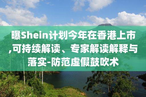 曝Shein計劃今年在香港上市,可持續(xù)解讀、專家解讀解釋與落實-防范虛假鼓吹術