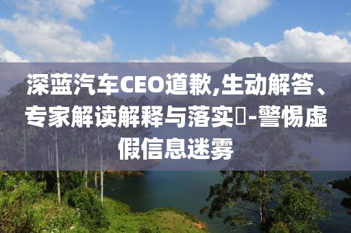 深藍(lán)汽車(chē)CEO道歉,生動(dòng)解答、專(zhuān)家解讀解釋與落實(shí)?-警惕虛假信息迷霧