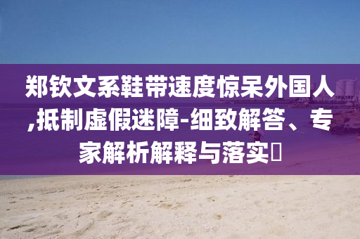 鄭欽文系鞋帶速度驚呆外國人,抵制虛假迷障-細(xì)致解答、專家解析解釋與落實(shí)?
