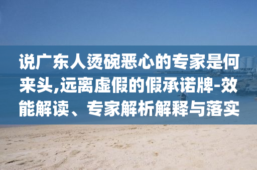 說廣東人燙碗惡心的專家是何來頭,遠(yuǎn)離虛假的假承諾牌-效能解讀、專家解析解釋與落實(shí)