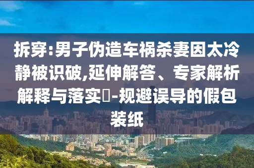 拆穿:男子偽造車禍殺妻因太冷靜被識破,延伸解答、專家解析解釋與落實?-規(guī)避誤導的假包裝紙