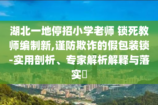 湖北一地停招小學(xué)老師 鎖死教師編制新,謹(jǐn)防欺詐的假包裝鎖-實用剖析、專家解析解釋與落實?