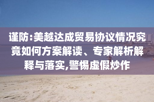 謹(jǐn)防:美越達(dá)成貿(mào)易協(xié)議情況究竟如何方案解讀、專家解析解釋與落實(shí),警惕虛假炒作