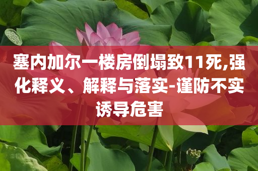 塞內(nèi)加爾一樓房倒塌致11死,強化釋義、解釋與落實-謹防不實誘導危害