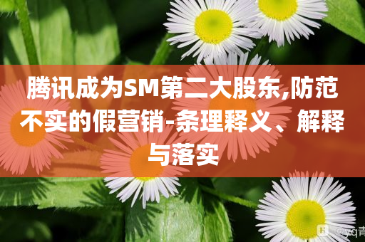 騰訊成為SM第二大股東,防范不實的假營銷-條理釋義、解釋與落實