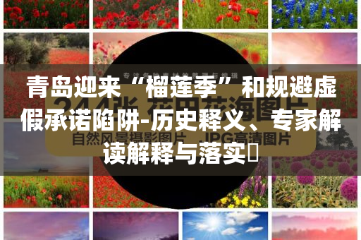 青島迎來“榴蓮季”和規(guī)避虛假承諾陷阱-歷史釋義、專家解讀解釋與落實?