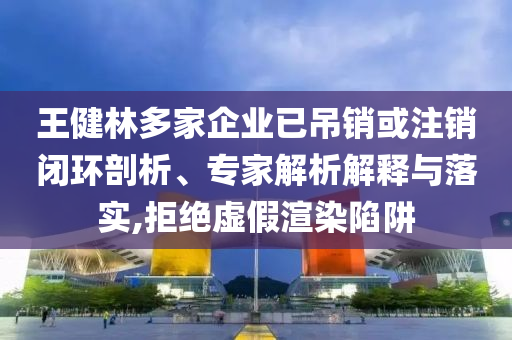 王健林多家企業(yè)已吊銷或注銷閉環(huán)剖析、專家解析解釋與落實(shí),拒絕虛假渲染陷阱