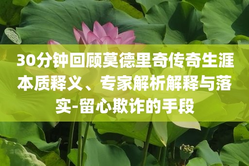30分鐘回顧莫德里奇?zhèn)髌嫔谋举|(zhì)釋義、專家解析解釋與落實-留心欺詐的手段