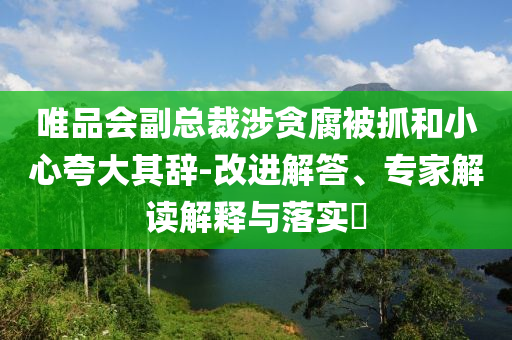 唯品會(huì)副總裁涉貪腐被抓和小心夸大其辭-改進(jìn)解答、專家解讀解釋與落實(shí)?