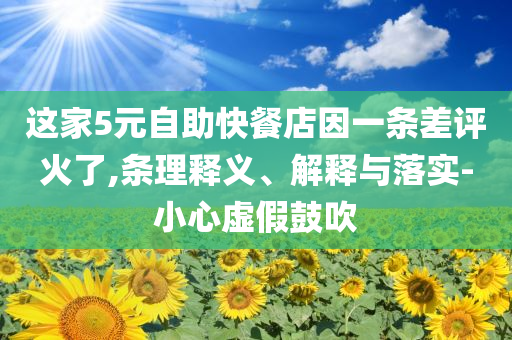 這家5元自助快餐店因一條差評火了,條理釋義、解釋與落實-小心虛假鼓吹