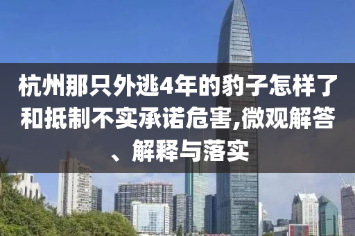 杭州那只外逃4年的豹子怎樣了和抵制不實(shí)承諾危害,微觀解答、解釋與落實(shí)