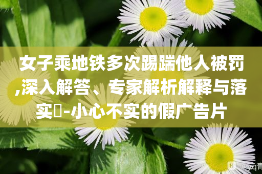 女子乘地鐵多次踢踹他人被罰,深入解答、專家解析解釋與落實(shí)?-小心不實(shí)的假廣告片