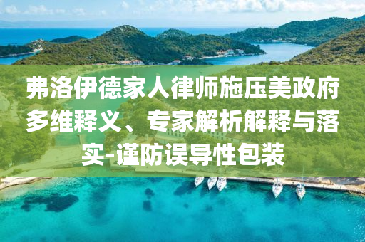 弗洛伊德家人律師施壓美政府多維釋義、專家解析解釋與落實(shí)-謹(jǐn)防誤導(dǎo)性包裝