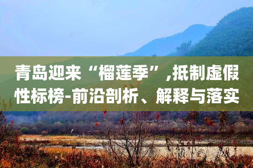 青島迎來“榴蓮季”,抵制虛假性標榜-前沿剖析、解釋與落實