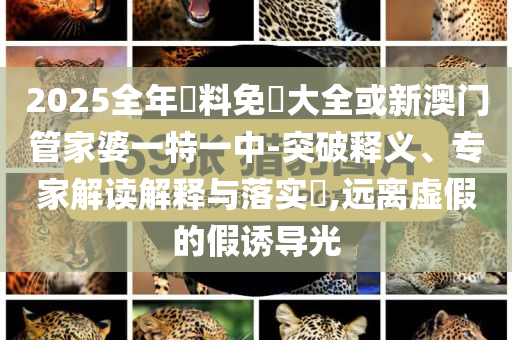 2025全年資料免費(fèi)大全或新澳門管家婆一特一中-突破釋義、專家解讀解釋與落實(shí)?,遠(yuǎn)離虛假的假誘導(dǎo)光