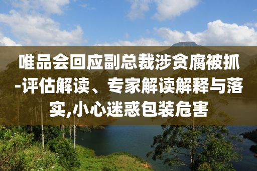 唯品會回應(yīng)副總裁涉貪腐被抓-評估解讀、專家解讀解釋與落實(shí),小心迷惑包裝危害