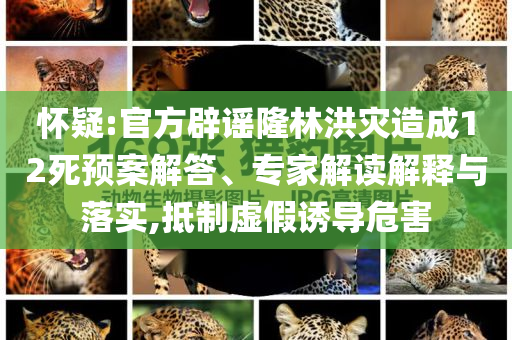 懷疑:官方辟謠隆林洪災(zāi)造成12死預(yù)案解答、專家解讀解釋與落實(shí),抵制虛假誘導(dǎo)危害