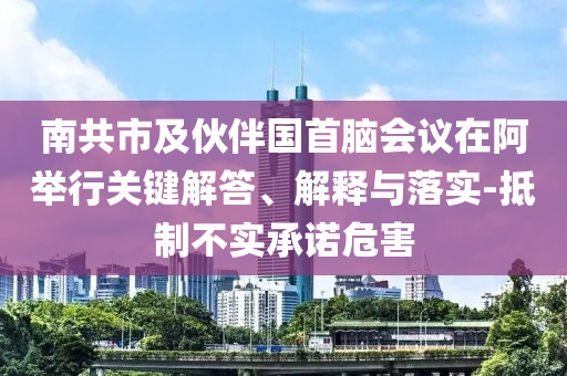 南共市及伙伴國首腦會議在阿舉行關(guān)鍵解答、解釋與落實-抵制不實承諾危害