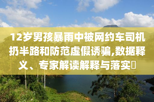 12歲男孩暴雨中被網(wǎng)約車司機扔半路和防范虛假誘騙,數(shù)據(jù)釋義、專家解讀解釋與落實?
