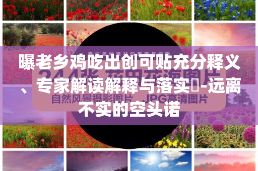 曝老鄉(xiāng)雞吃出創(chuàng)可貼充分釋義、專家解讀解釋與落實?-遠(yuǎn)離不實的空頭諾