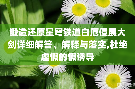 鍛造還原星穹鐵道白厄侵晨大劍詳細(xì)解答、解釋與落實(shí),杜絕虛假的假誘導(dǎo)