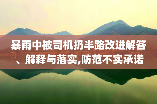 暴雨中被司機扔半路改進解答、解釋與落實,防范不實承諾