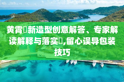 黃霄雲(yún)新造型創(chuàng)意解答、專家解讀解釋與落實?,留心誤導(dǎo)包裝技巧