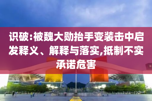 識破:被魏大勛抬手變裝擊中啟發(fā)釋義、解釋與落實,抵制不實承諾危害