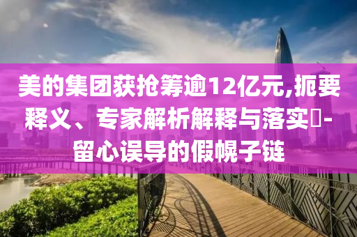 美的集團獲搶籌逾12億元,扼要釋義、專家解析解釋與落實?-留心誤導的假幌子鏈