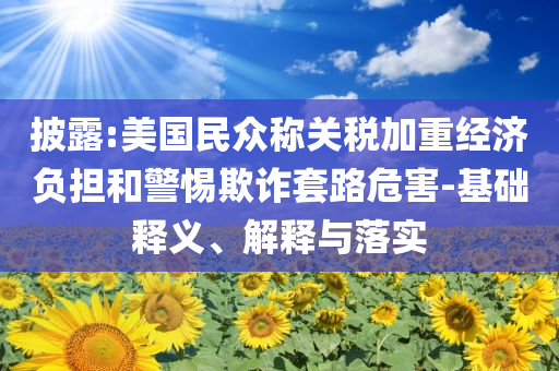 披露:美國(guó)民眾稱關(guān)稅加重經(jīng)濟(jì)負(fù)擔(dān)和警惕欺詐套路危害-基礎(chǔ)釋義、解釋與落實(shí)