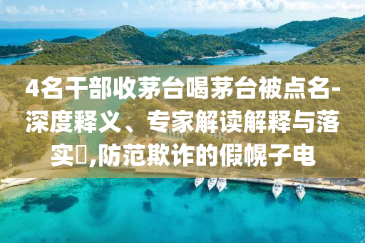 4名干部收茅臺喝茅臺被點名-深度釋義、專家解讀解釋與落實?,防范欺詐的假幌子電